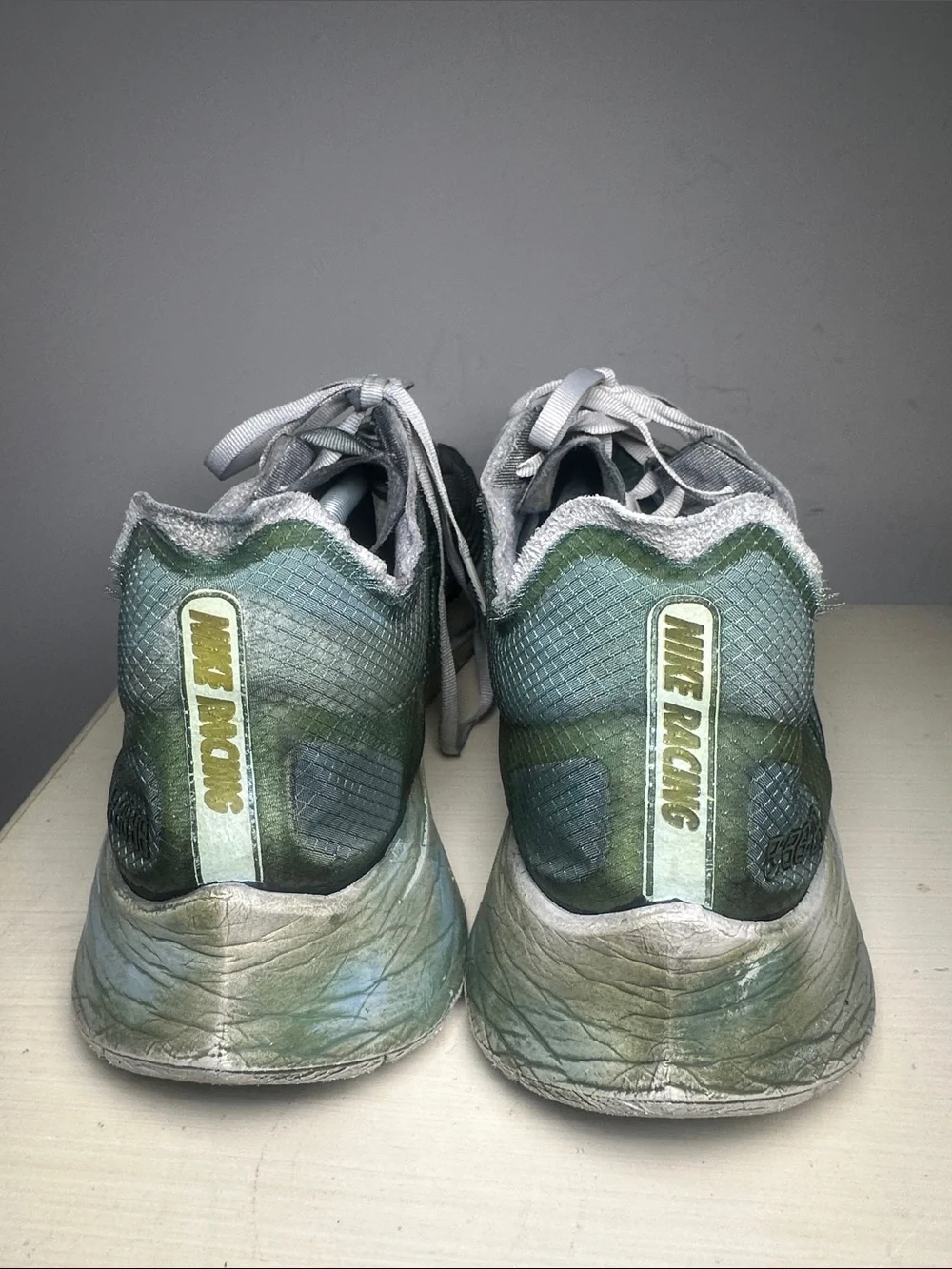 Nike zoom fly sp racing Men’s Dark Green and White Running Sneakers